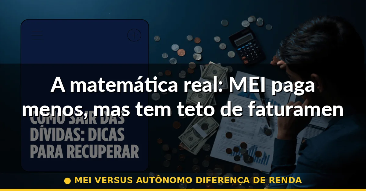A matemática real: MEI paga menos, mas tem teto de faturamento — mei versus autônomo diferença de renda