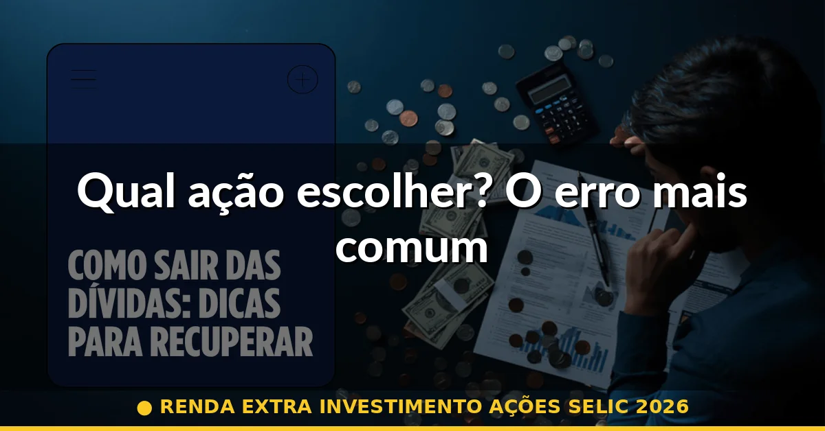 Qual ação escolher? O erro mais comum — renda extra investimento ações selic 2026