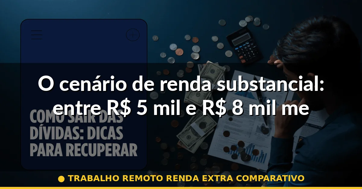 O cenário de renda substancial: entre R$ 5 mil e R$ 8 mil mensais — trabalho remoto renda extra comparativo